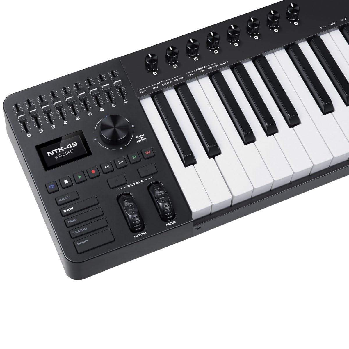 Amazon.com: NUX NTK-49 MIDI Keyboard Controller, 9 Faders，8