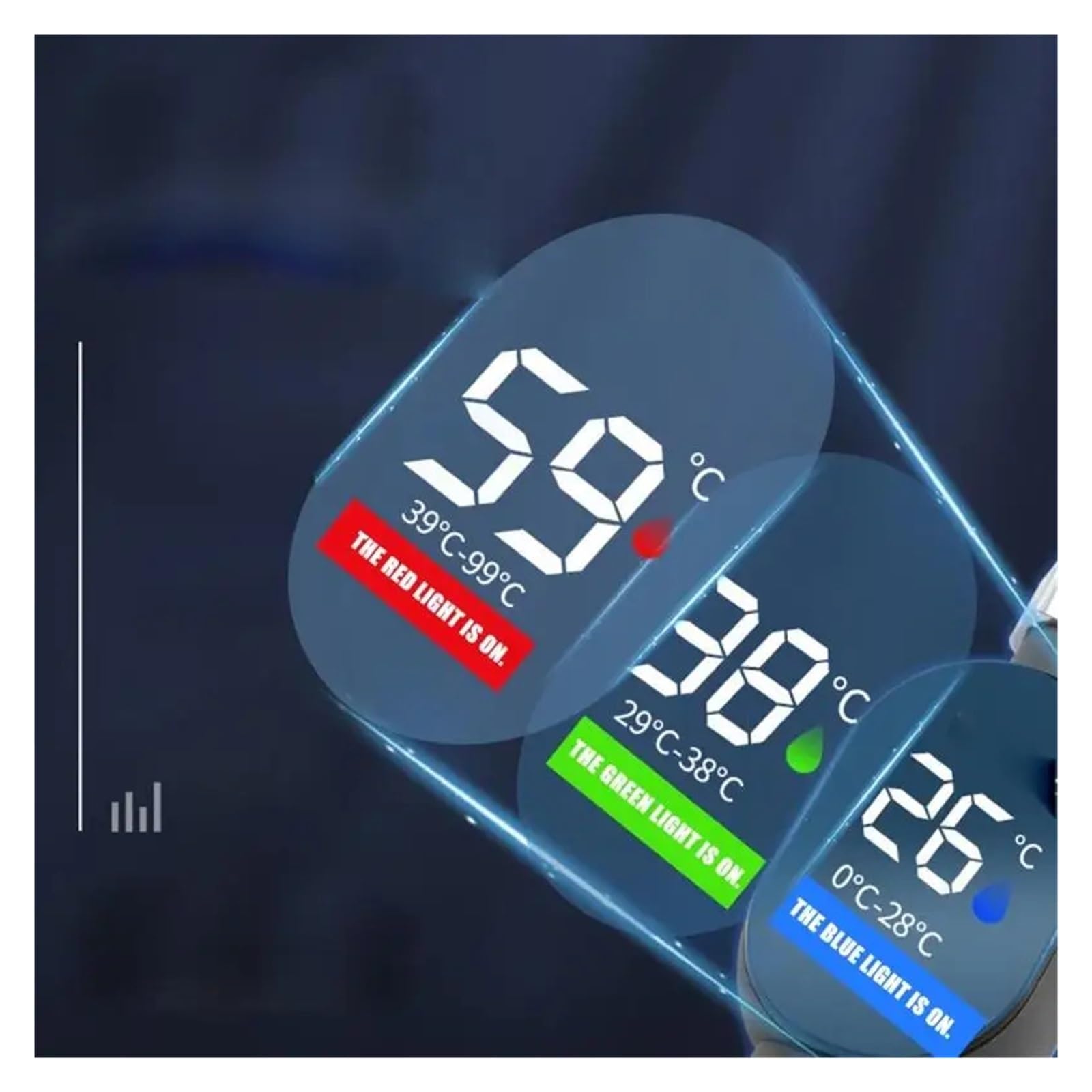 Termometro a LED per doccia. Misuratore intelligente a temperatura 'acqua for il bagno dei bambini con ampio schermo LED, accessorio da bagno di facile installazione Display digitale della temperatura