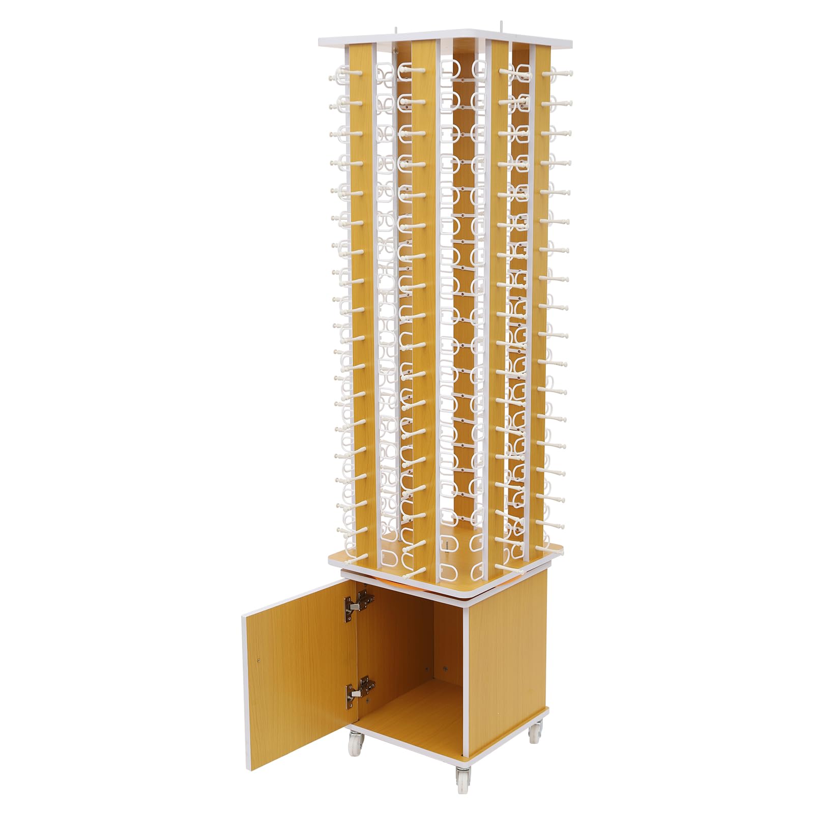 Soporte de exhibición para gafas de sol, estante giratorio de almacenamiento para 144 pares, soporte para gafas de pie con gabinete de almacenamiento, solución de exhibición comercial