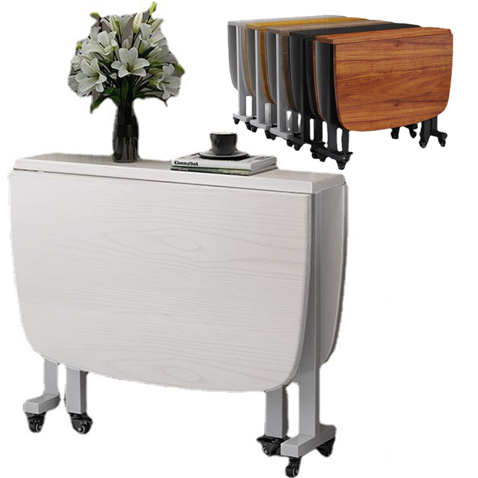 Tavolo da cucina pieghevole, tavolo da cucina pieghevole per interni ed esterni, tavolo con sedie a ribalta, salvaspazio, per lavoro, studio e sala da pranzo