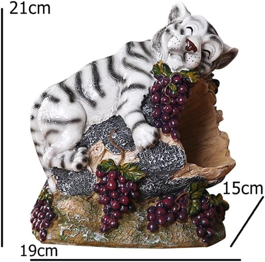 Resin Sleeping Tiger Wine Rack Decorative Tree Stump Grape Bottle Set