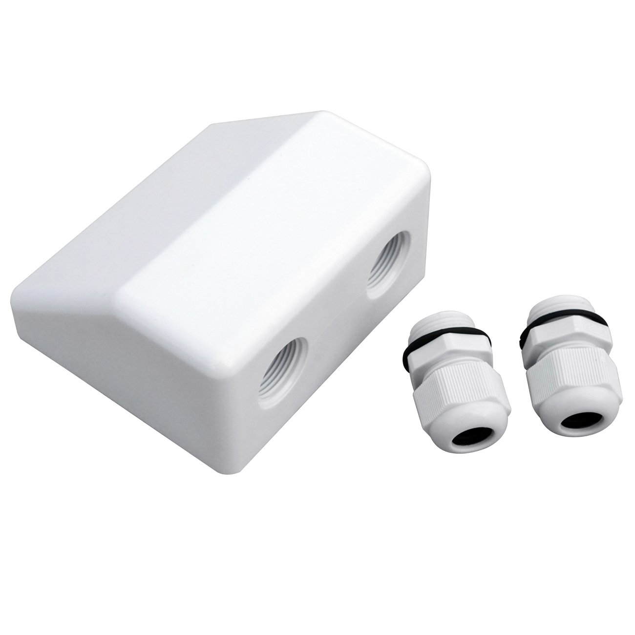 White Solar Double Cable Entry Gland Box White Solar Double Cable Entry Gland Box
