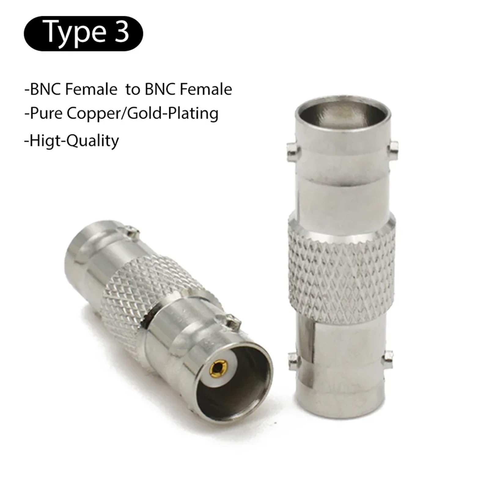 Adattatore BNC maschio femmina convertitore coassiale 90 gradi connettore jack ad angolo retto (BNC femmina a femmina, 1 pz)