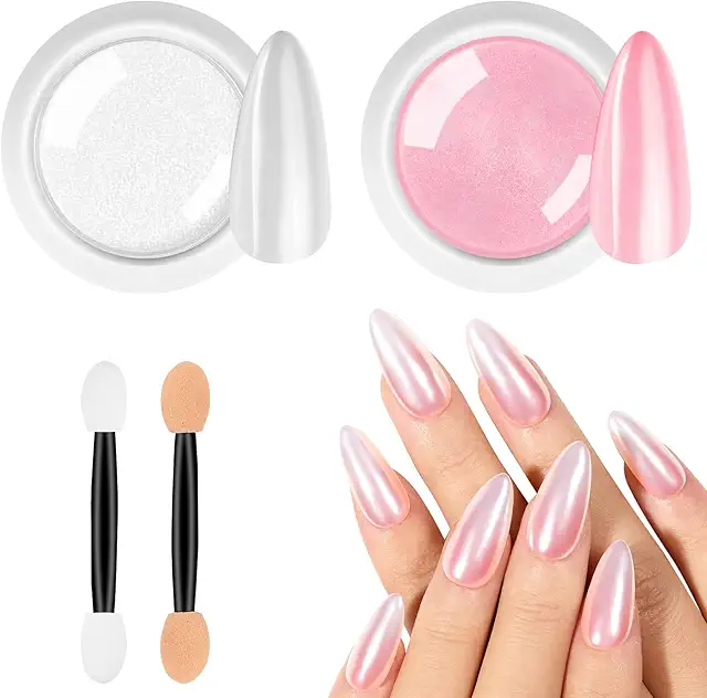BUTBU Pink Chrome Nail Powder - Metallic Mirror Effect for DIY Nail Art