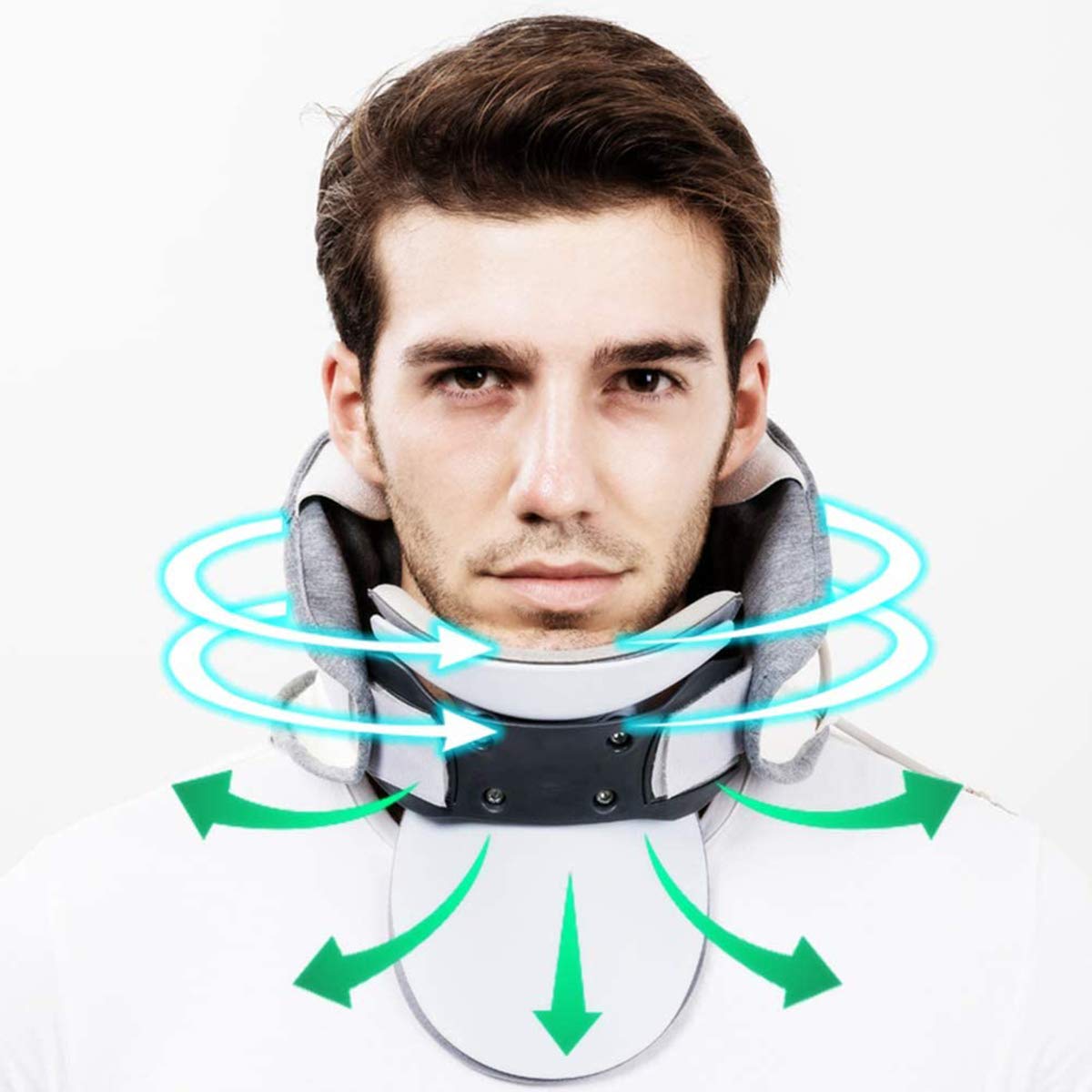 Collare cervicale Neck Brace, Dispositivo di trazione del Collo Gonfiabile, Strumento per Fisioterapia, impacco Caldo, Tratto di Cura Fisso