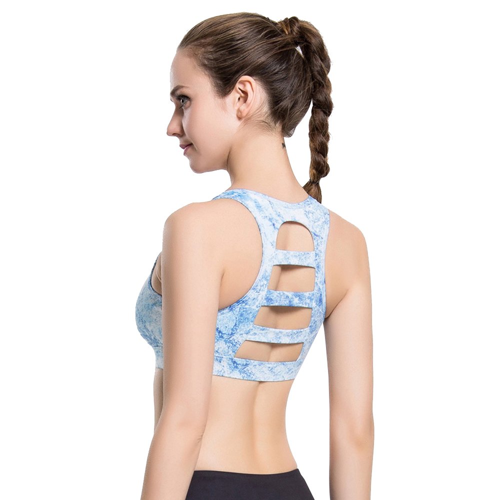 Women‘s Seamless Removable Cups Sport Yoga Bra High Impact Workout Activewear GYM fitness Racerback With Built in Bra