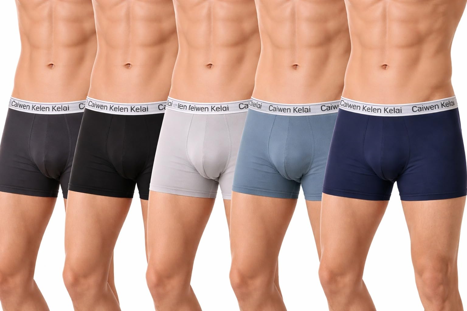 rozzyblue Men's Boxer Briefs, Multicolor Pack of 4, Cotton Blend Trunks with Logo Waistband-picture-23
