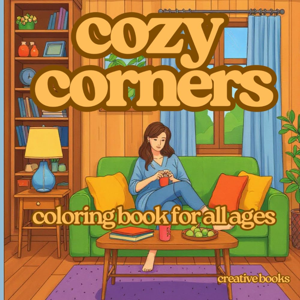 COZY CORNERS. Coloring book for all ages: A Relaxing Coloring Book of Cozy Spaces, Calm Moments, and Creative Escape for All Ages