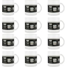Make Market 11oz Frosted Glass Sublimation Mug Blank Drinkware for Heat Transfer Customization, Ideal for Personalized Gifts & DIY Projects, Hand Wash Only, 12 Pack