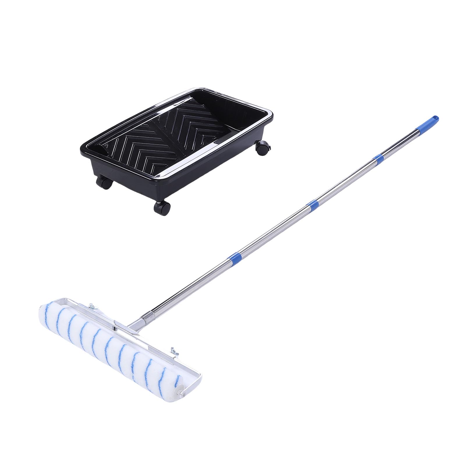 Kit de Rodillo de Pintura de 18 Pulgadas con 5 Postes de extensión, Bandeja de Pintura, Ruedas de Cubierta de Rodillo para Paredes Interiores, techos, Pintura casera DIY