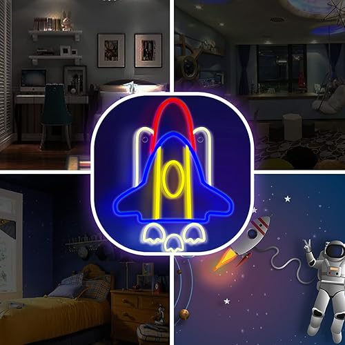 Miniatura 7 de Letreros de luces LED de neón grandes de Fightert para decoración de habitación de niños, letrero de luz LED alimentado por USB para dormitorio,