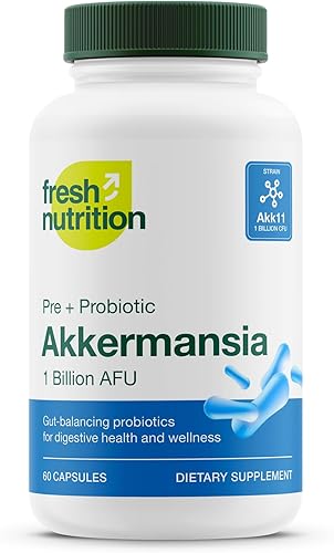 Akkermansia Muciniphila Probiotic 1 mil millones de AFU para producción de GLP-1 - Suplemento probiótico pre + - 60 cápsulas