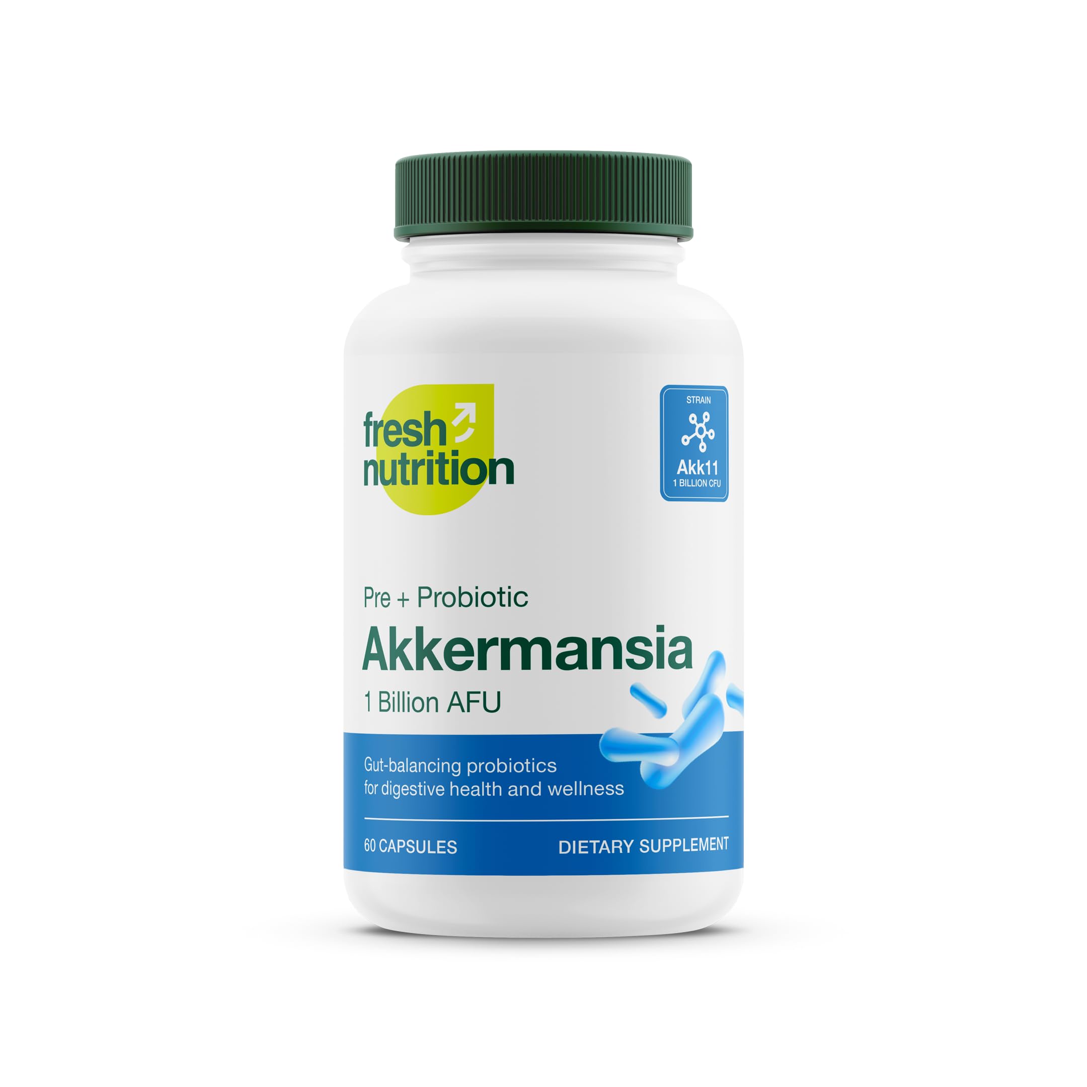 Akkermansia Muciniphila Probiotic 1 Billion AFU for GLP-1 Production - Pre + Probiotic Supplement - 60 Capsules