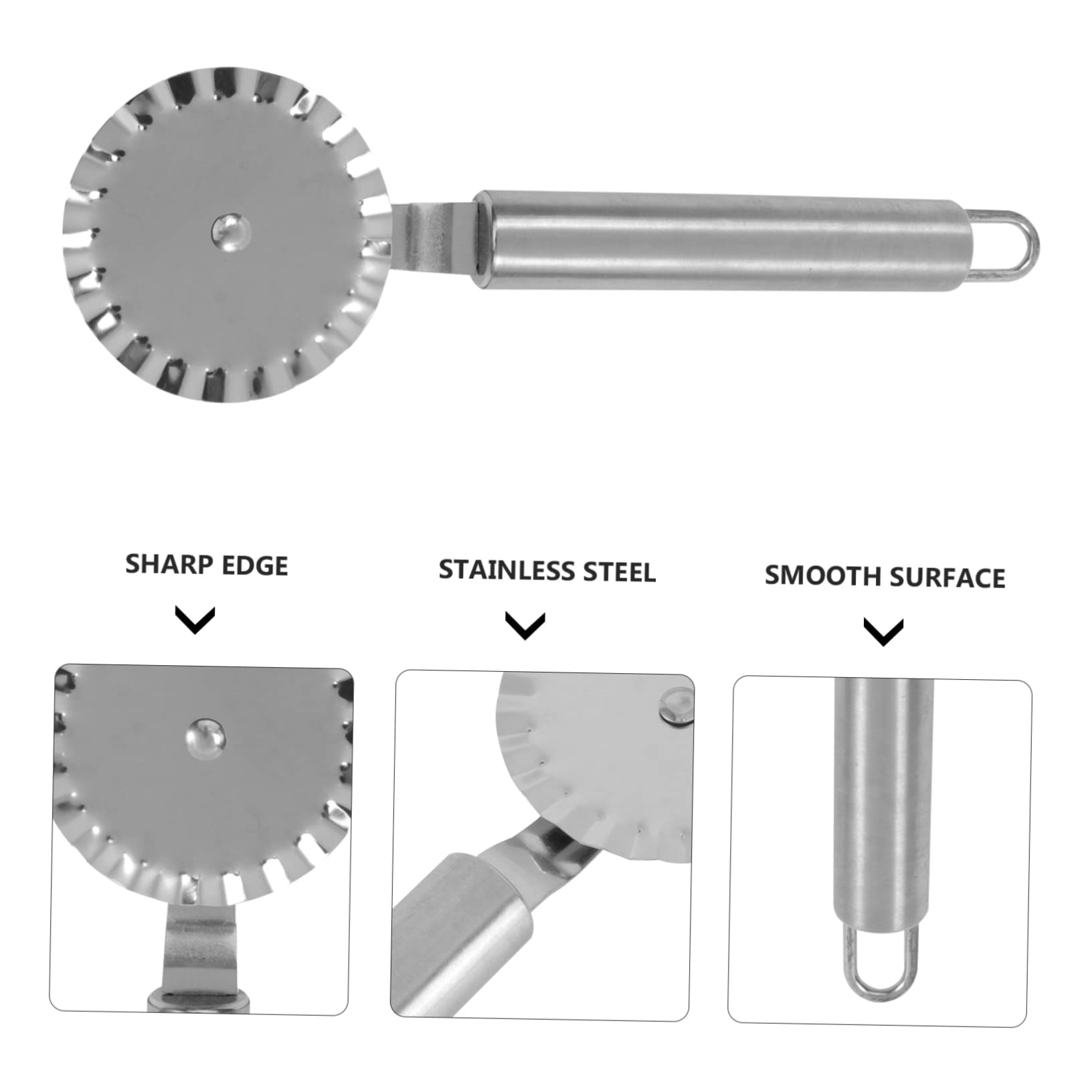 BRIGHTFUFU Stainless Steel Ravioli Cutter Wheel Versatile Food Slicing Tool for Pastry Pizza and Dough for Home and Kitchen Baking Needs