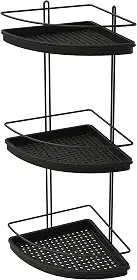 Porta Shampoo Triplo de Canto, Preto, Stolf