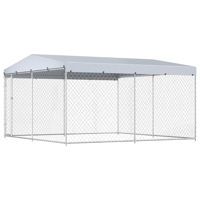 vidaXL Perrera de Exterior con Techo Animales Mascotas Perros Jaulas Cercados Casetas Casa Jardín Estructura…