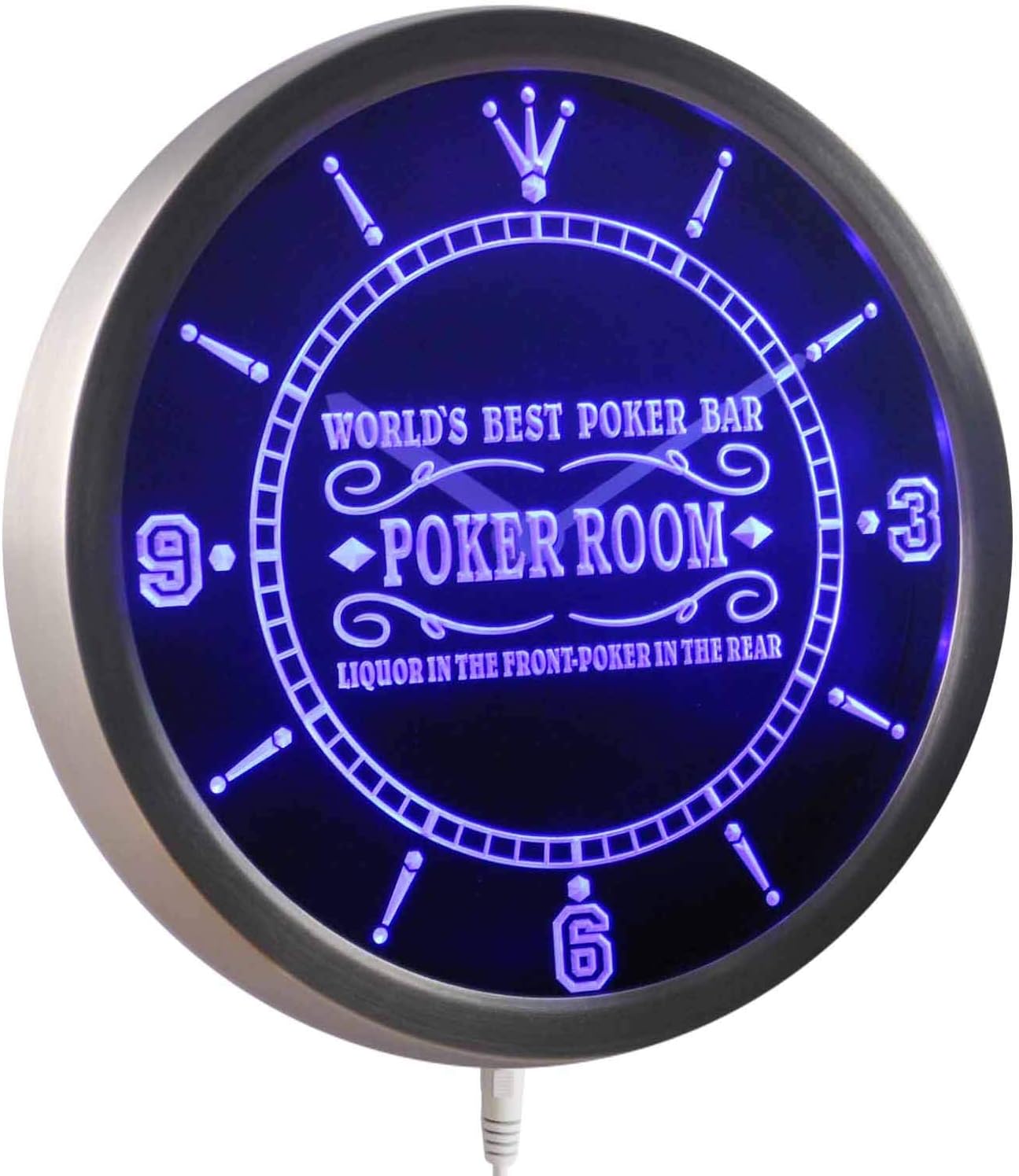 ADVPRO nc0454-b Best Poker Room Liquor in Front Bar Beer Neon Sign LED Wall Clock