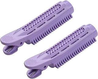 Conjunto de rolos de cabelo com 2 conjuntos de grampos de cabelo para cabeleireiro Kit de modeladores de cabelo para salão de beleza DIY ferramenta de ondulação para modelagem de cabelo estilo de cabelo,bobes,rolos de cabelo,encrespadores de cabelo,ferramentas de curling Purple