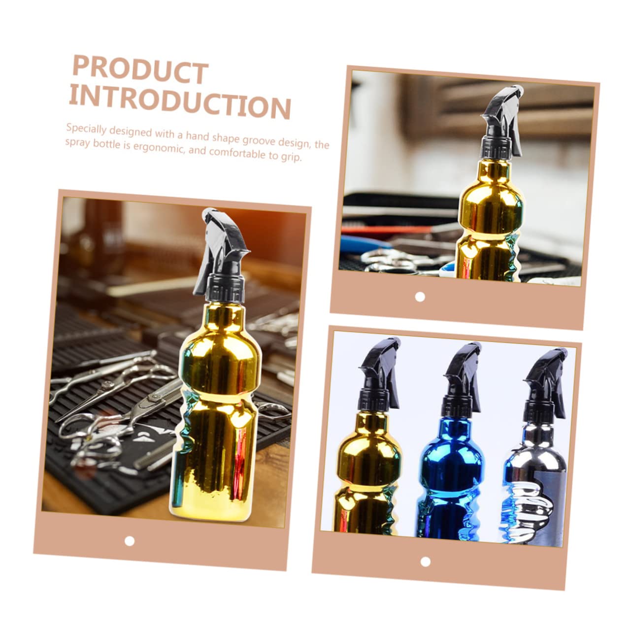 Ipetboom 4pezzi Spray Bottle Nebulizzatore Ricaricabile Per Parrucchieri Design Vintage Capacità Pratica Per Acconciature e Dei Facile Da Impugnare e Pressare Materiale Resistente e