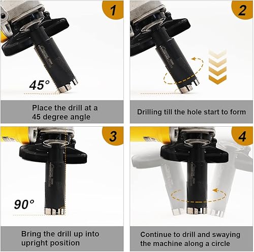 Miniatura 6 de SHDIATOOL - Brocas de núcleo de diamante de 45 pulgadas para piedra dura, hormigón, mármol, granito, ladrillo, soldado con autógena por láser,