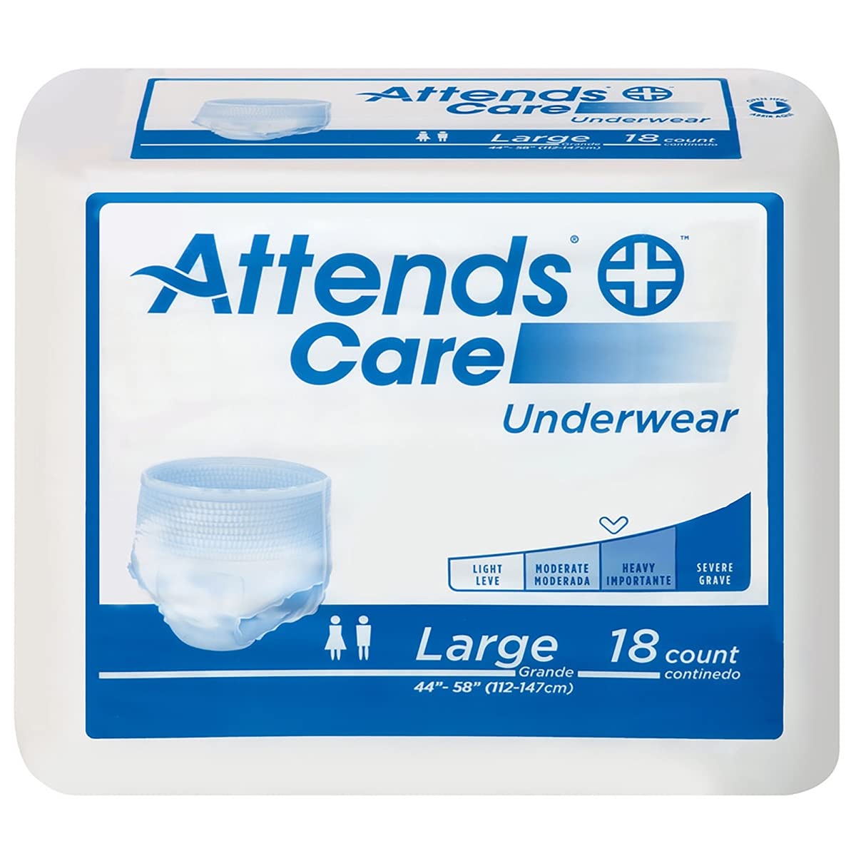 Attends Healthcare Products 31723101 White Regular Care Adult Moderate Absorbent Underwear - Pack of 18