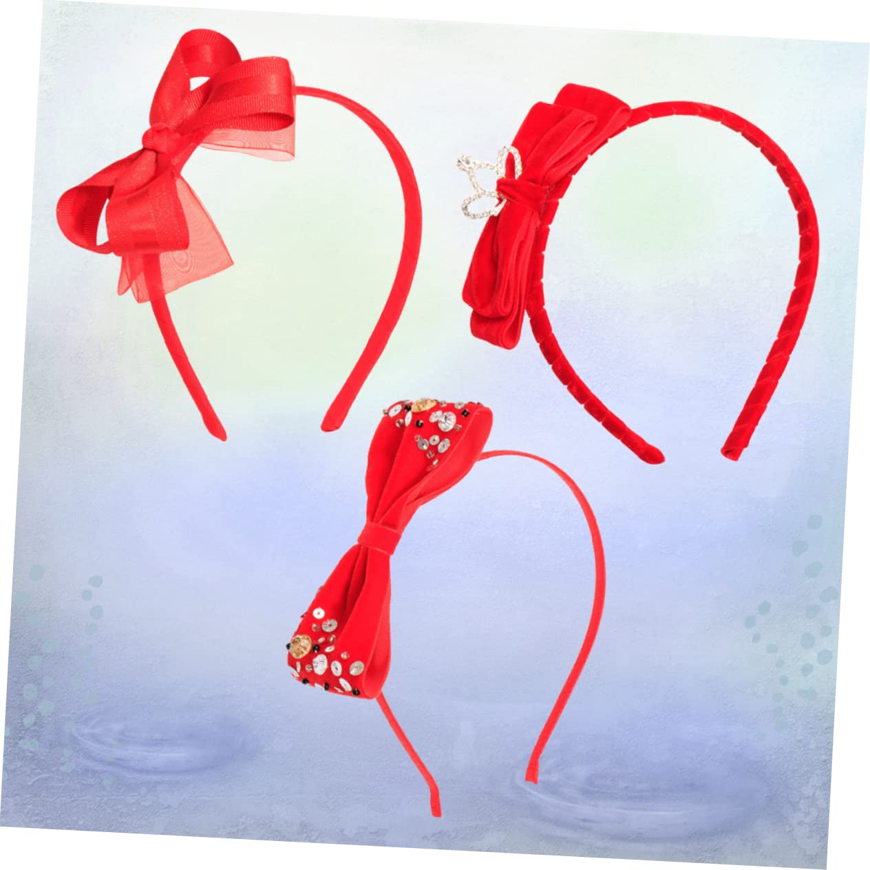 FRCOLOR 3 Set Di Fasce Per Con Fiocco Carino Per Ragazze Copricapo Per Le Feste Di Paillettes Fascia Per Con Fiocco Per Ragazzi E Ragazze Per Festa Di Compleanno 3 Pezzi*3