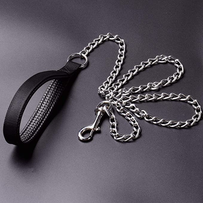 Image of RvPaws Heavy Duty Dog Leash, Metal Dog Leash Dog Chain with Handle for Small & Medium Size Dogs - Color As Per Available