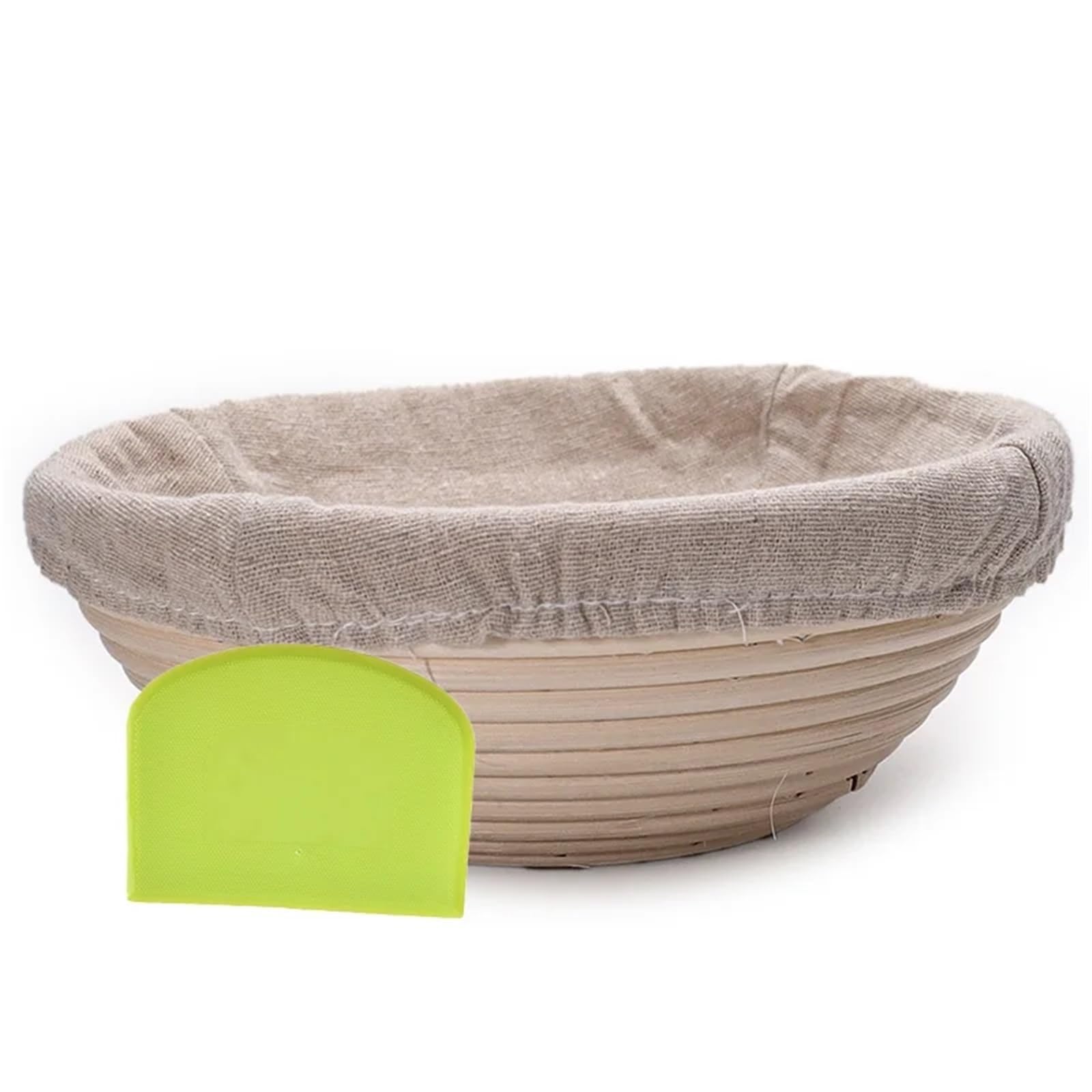Cesta for fermentar pan, cesta for masa madre, de ratán Natural for hornear, incluye forro tela y raspador Para Hornear Pan(Round 13x6cm)