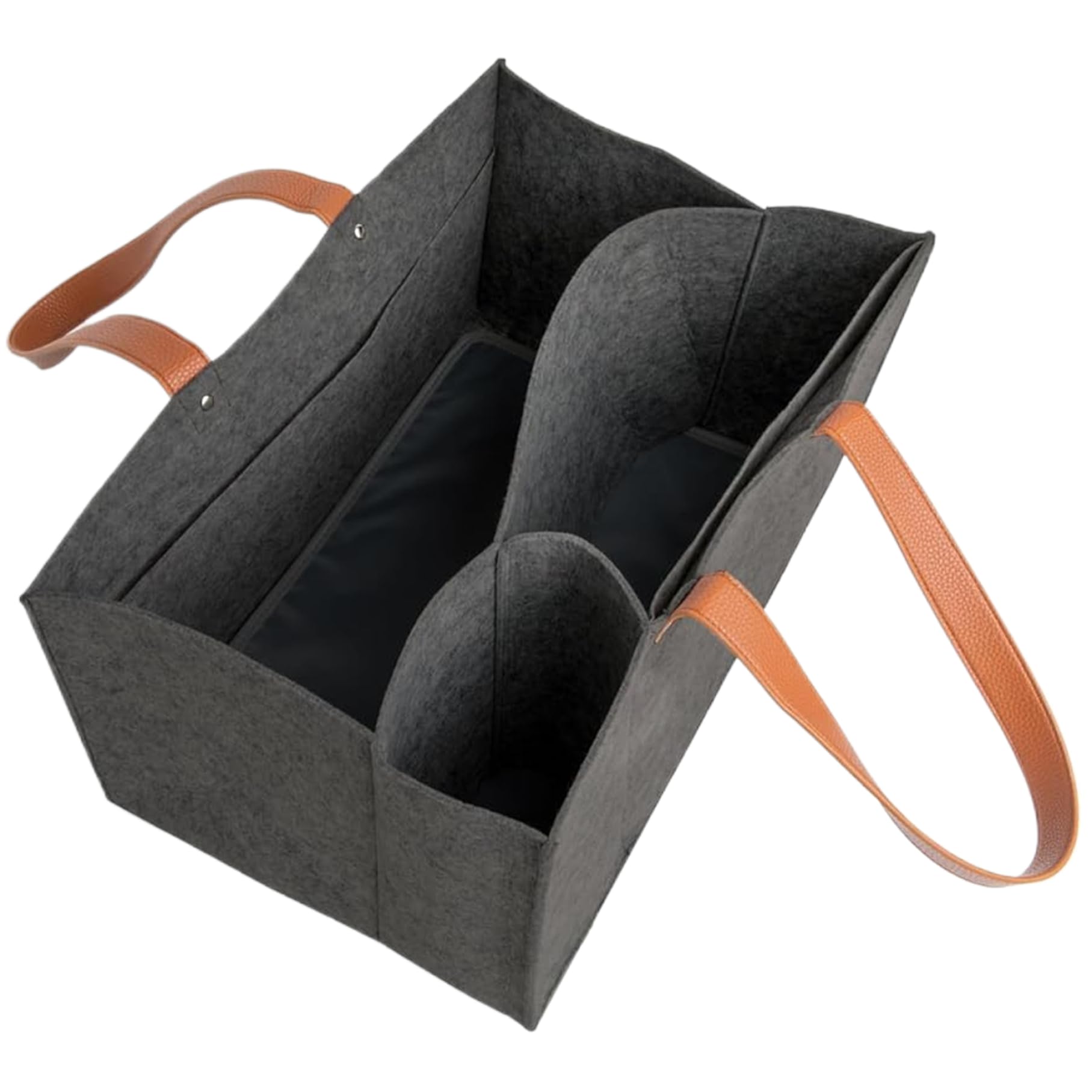 Organizer per pannolini Borsa in feltro con scomparti Portadocumenti Borsa da lavoro con manici Design aperto Caddy per auto in feltro Ufficio portatile per insegnanti, materiale scolastico e da la