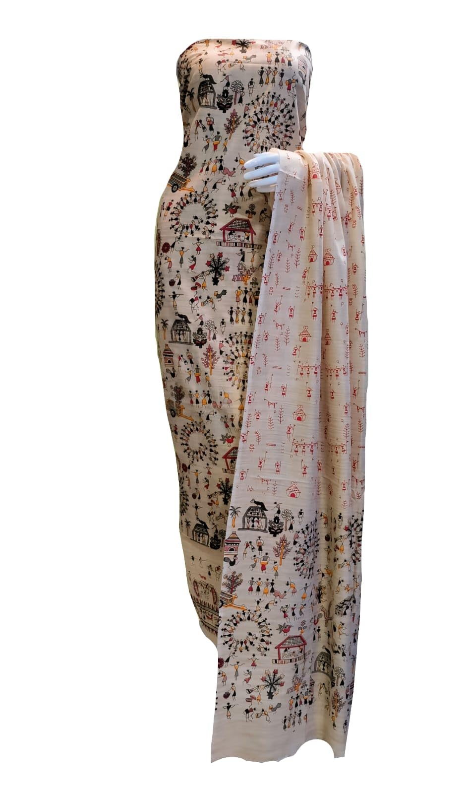 Cotton Silk Unstitched Screen Print Suit Set for Women with Dupatta | Salwar Suit Dress Material for Women & Girls | Top - 2.5 M, Bottom - 2.5 M & Dupatta - 2.5 M 187-image-15