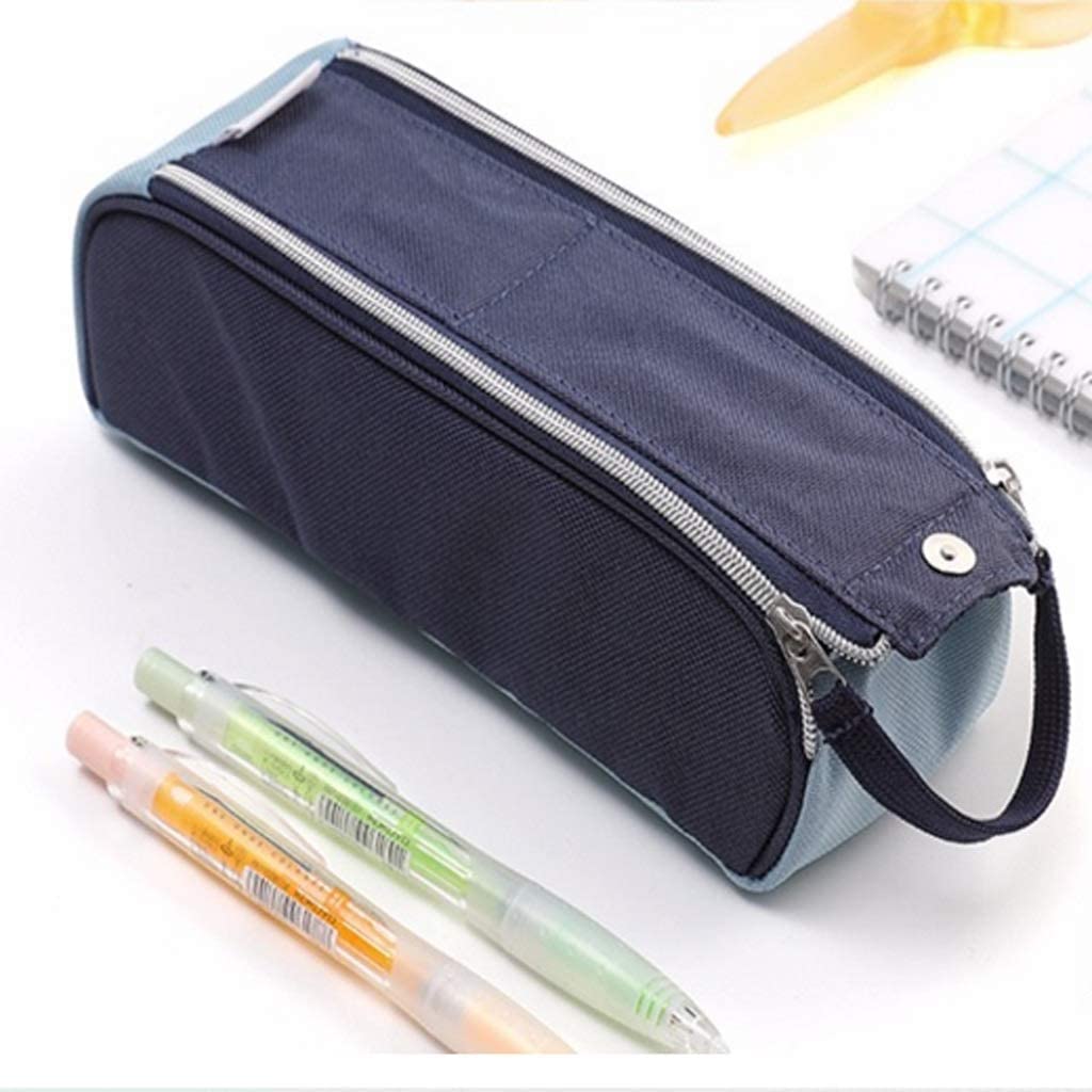 Uchwyt pióra, organizator biurka, organizator biurka, Pióra Pucharu podwójnego zamka błyskawicznego Pen Cage Case, Stand-Up Pencil Case for Boys, Girls and Teenagers, wielofunkcyjne kreatywne pudełko