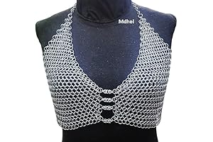Chainmail Bra Top: Exquisite Anodized Aluminum Bustier for Enchanting Women