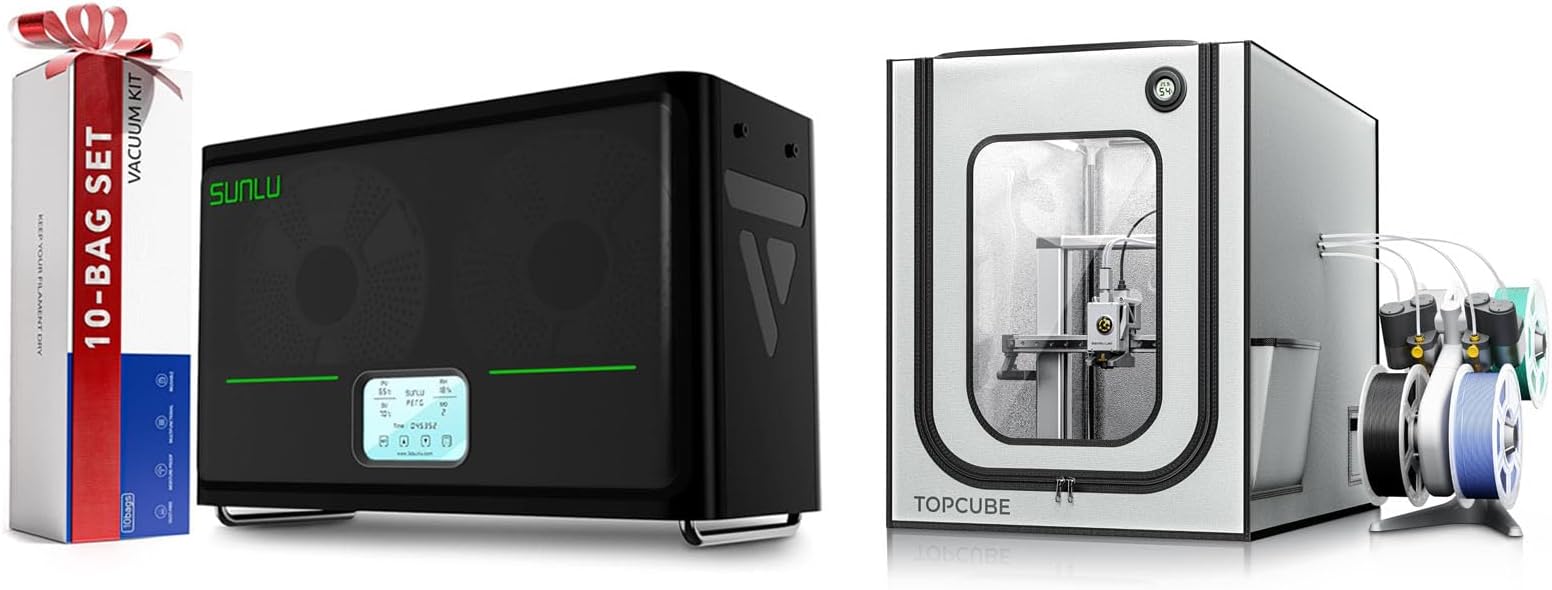 3D Printer Enclosure for Bambu Lab A1, Large Size Enclosure with LED Light & SUNLU Official Filament Dryer Box S4