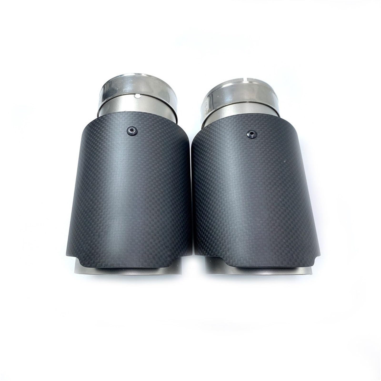 Auto-Auspuff 1PCS Auto Auspuff Endrohr Matt Carbon Faser Sandstrahlen Edelstahl Gerade Flansch Schalldämpfer Spitze für Mit für Remus Logo(63-101mm)