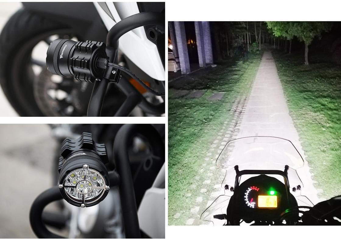 KASER Coppia Fari per Moto Faretto Frontale Fendinebbia Aggiuntivo Supplementari per Moto QUAD con Interruttore e Supporto Staffa 45W 3000 LM 12V-80V