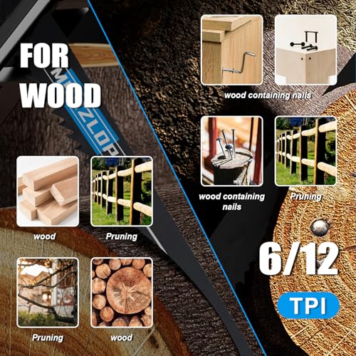 Image of 35 Pack Reciprocating Saw Blades Set, High Carbon Saw Blades,Metal and Woodcutting Saw Blades with Organizer Case (35, 5 TPI /6 TPI /6-12TPI /14 TPI)