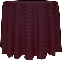 Vista 41 de ULTIMATE TEXTILE Mantel redondo de rayas satinadas de 72 pulgadas, color azul marino