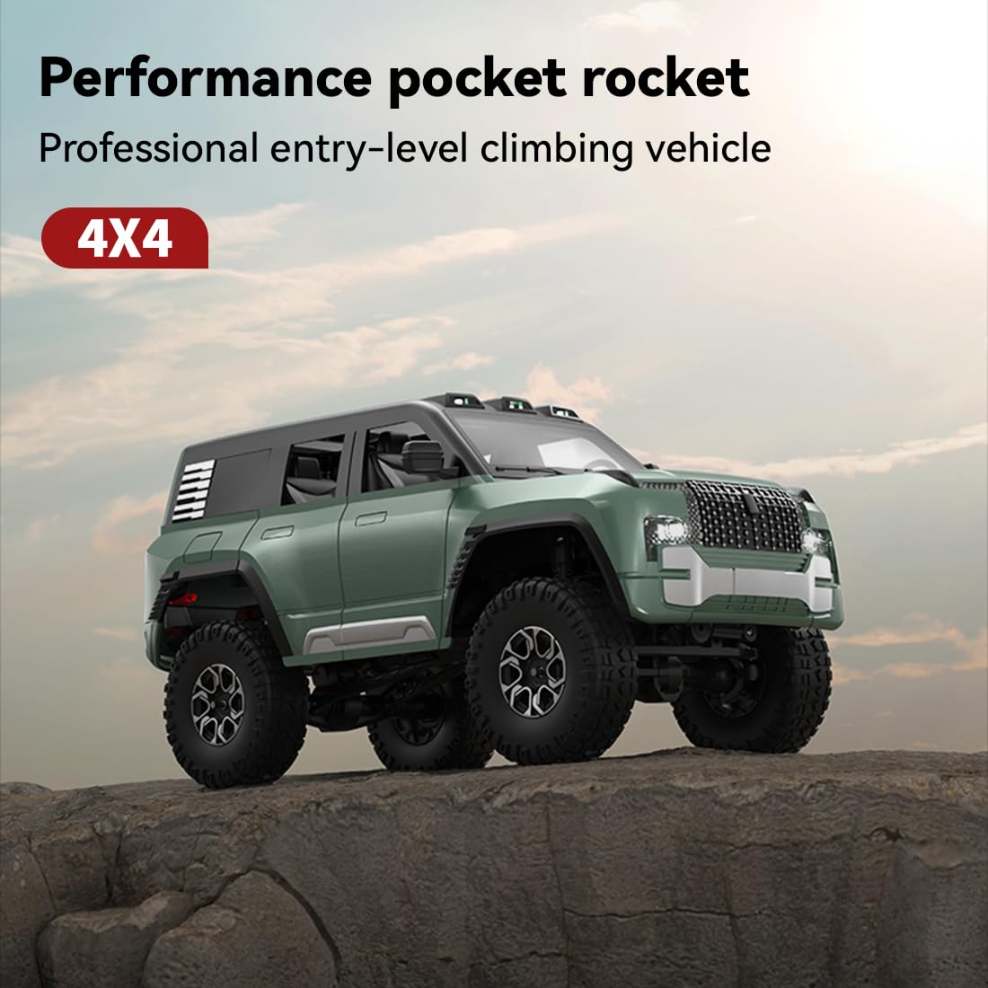 SG-2403 1/24 RC samochód terenowy, 2.4G Full-Time 4WD w pełni proporcjonalny zdalny gąsienica RTR, prezent RC dla miłośników samochodów wspinaczkowych i nastolatków (cyjan)