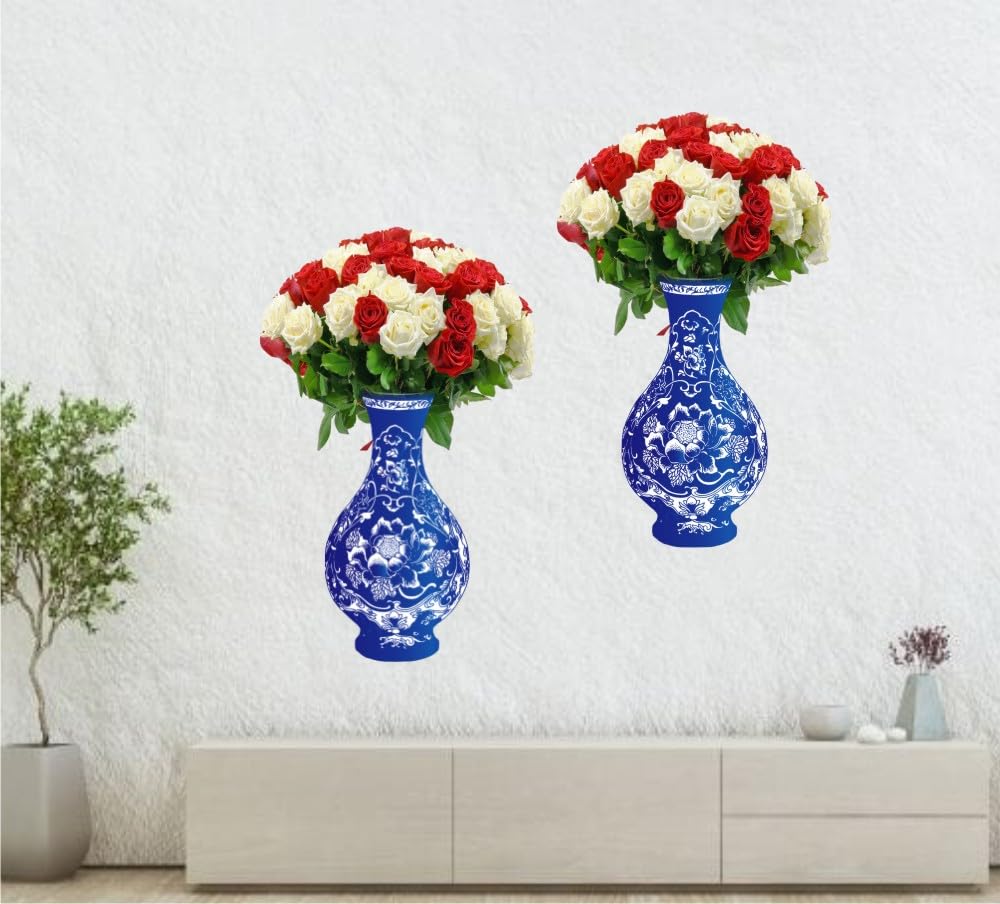 Design Decor Flower Pot Stickers for Wall, Decorative Items Home Decoration for Bedroom, Living Room, Office, Study Room Self Adesive Vinyl Size 30x45_Cm (Design 2) (B0D45PM7Z9) Amazon Price History, Amazon Price Tracker