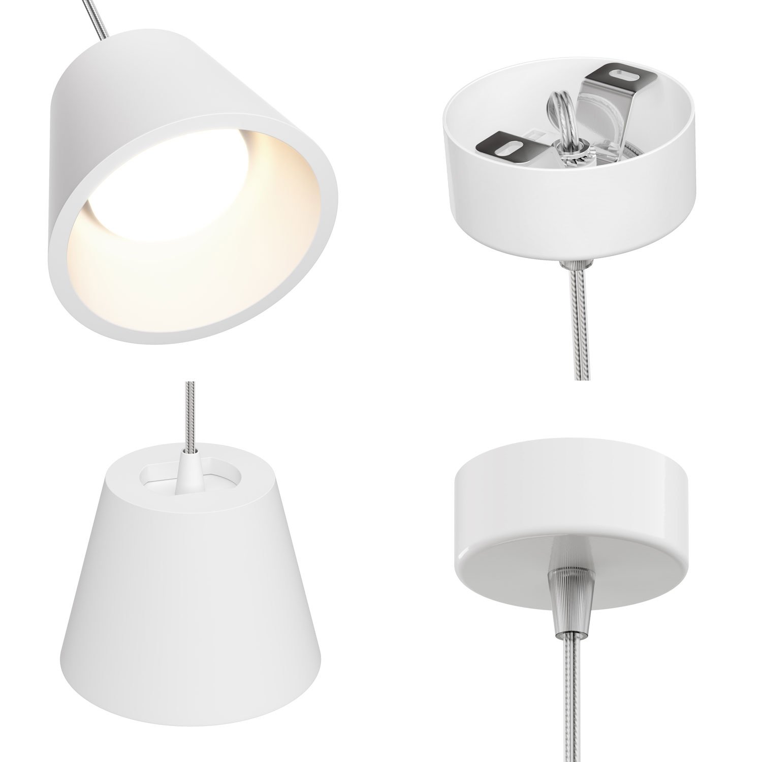 ledscom.de Gips Pendelleuchte Hängelampe GIEDI DIY, inkl. GX53 Lampe 509lm, warmweiß