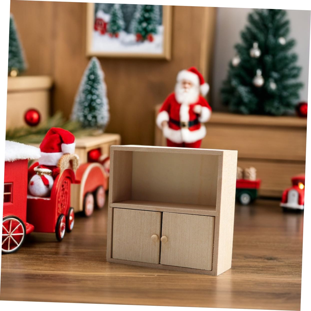 Muebles Miniatura de Madera para Casa de Muñecas 4 Piezas Beige