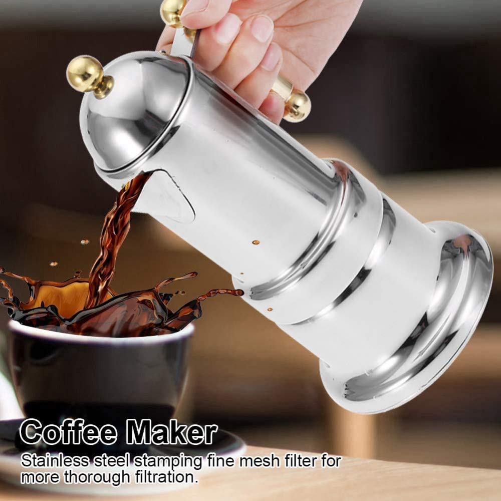 CLQ Moka-Pot Espresso-Kaffeemaschine Aus Edelstahl Moka Pot Mit 4-Tassen-Sicherheitsventil