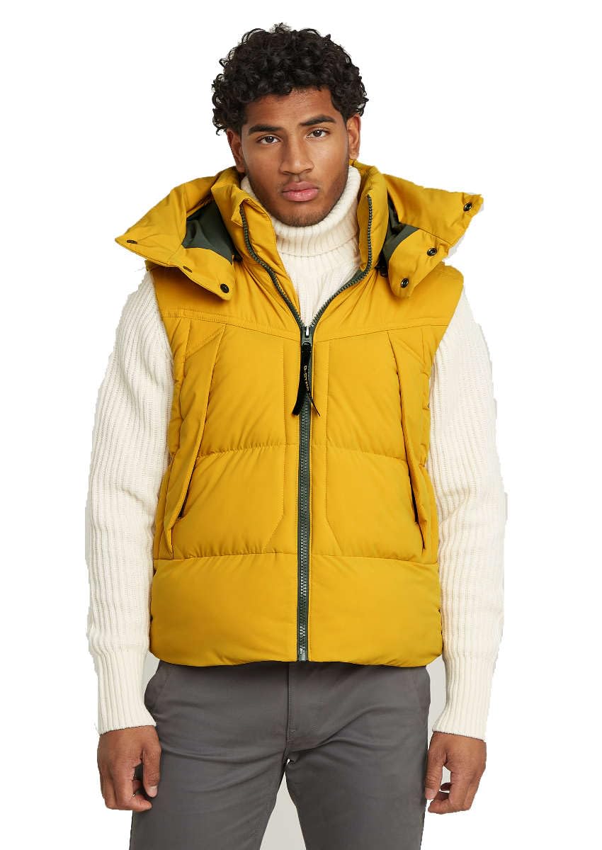 G-Star RAW Men's G-Whistler Padded Hooded 2.0 Vest, Gelb (dk Spice D25346-D518-8171), L