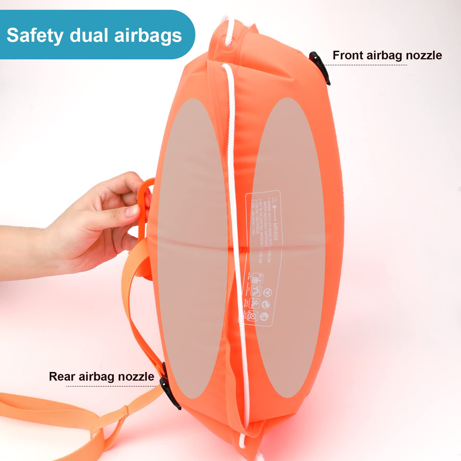 Boa Gonfiabile Per Nuoto - Galleggiante Visibile Per Acque Libere, Triathlon, Con Cintura Regolabile - Foto 4