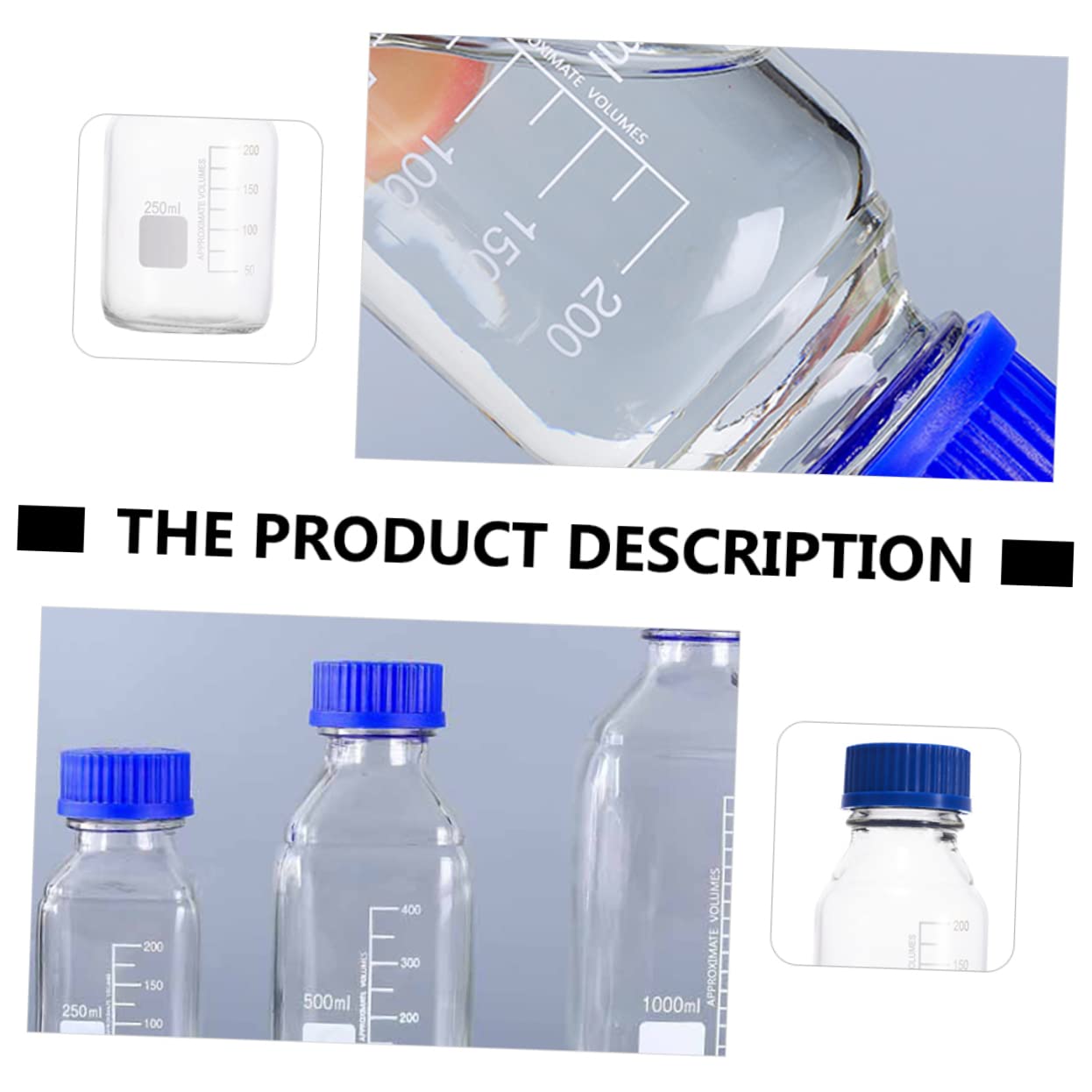PRETYZOOM 4 Piezas Frascos de Vidrio Transparente Tapa Frascos de para Laboratorio y Cosméticos Diseño Práctico y de Usar Botella de Vidrio con Base Antideslizante