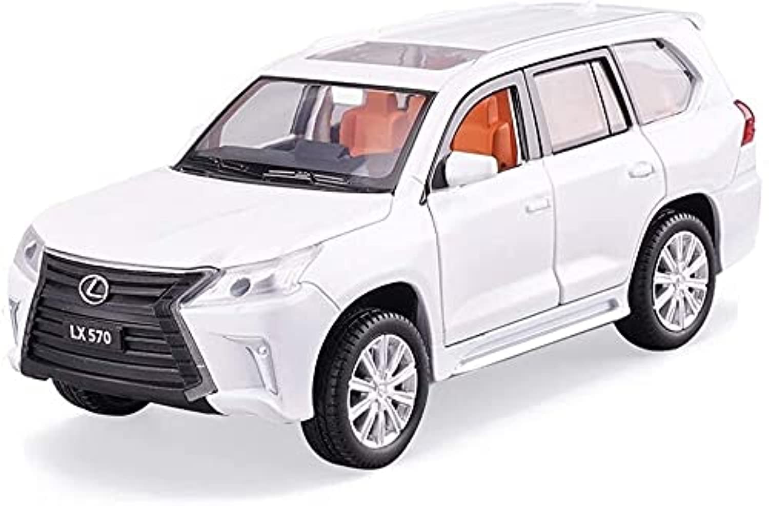 Zhangl 1:32 Scale Alloy Die Casting Model Car Compatible With Lexus - Collection Decorative Gift Ornament (Color: White, Gold)