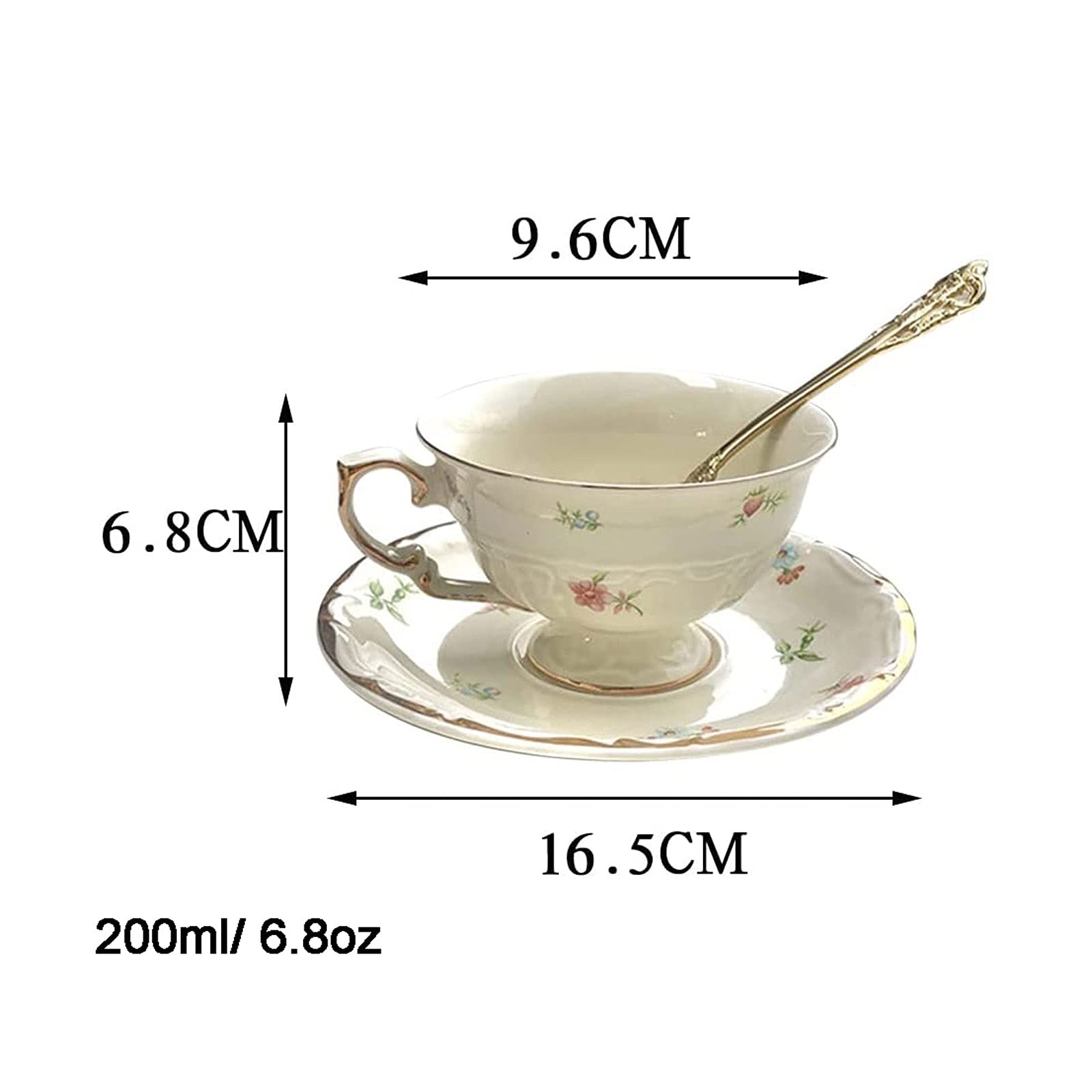Amazon | ティーカップ&ソーサーセット6.8オンス磁器コーヒーカップ