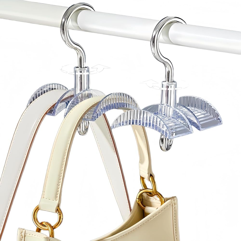 CTRLZS Purse Hanger for Closet, 6Pcs 360° Rotatable Arch Hook System-Keeps Purses in Good Condition& Saves Space