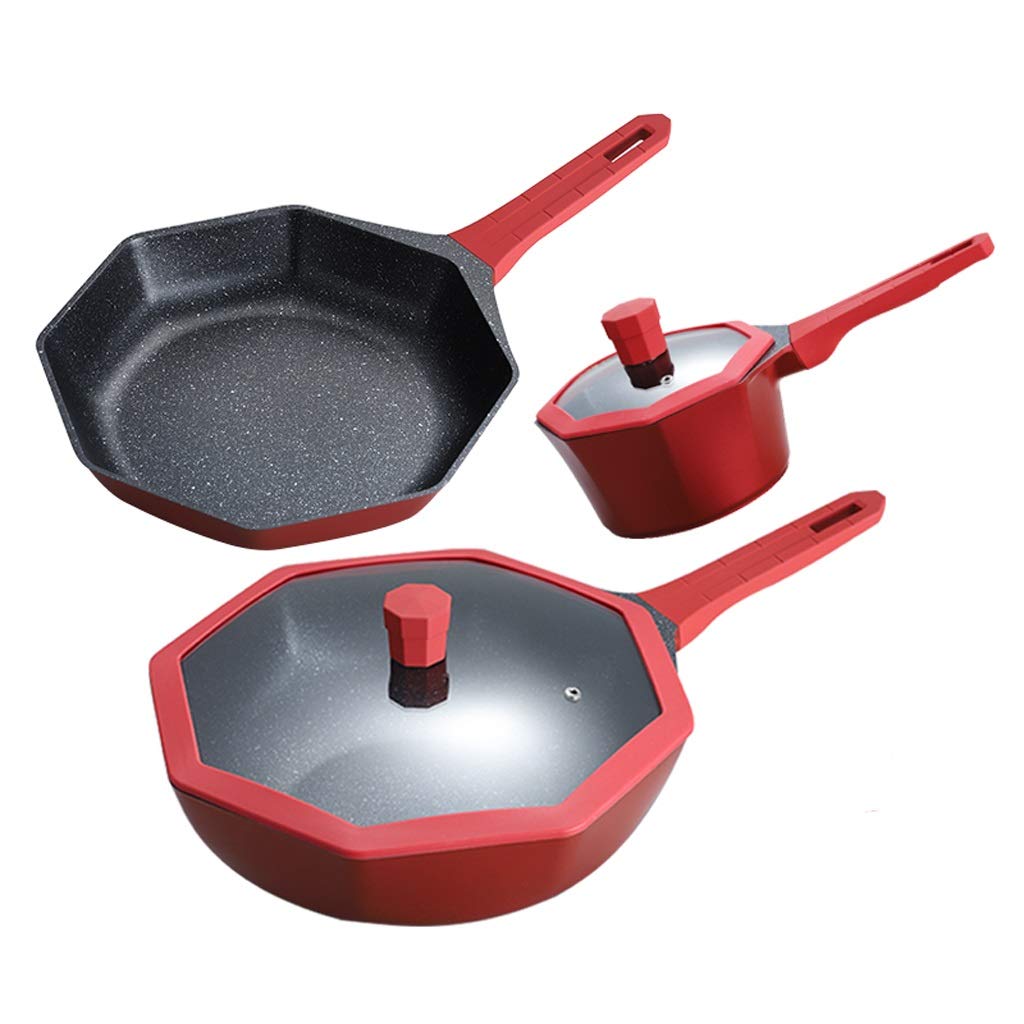 Non Stick Pot Smokeless Wok Frying Pan Gas Induction Cooker General Purpose Kitchen Cookware Pots and Pans Set