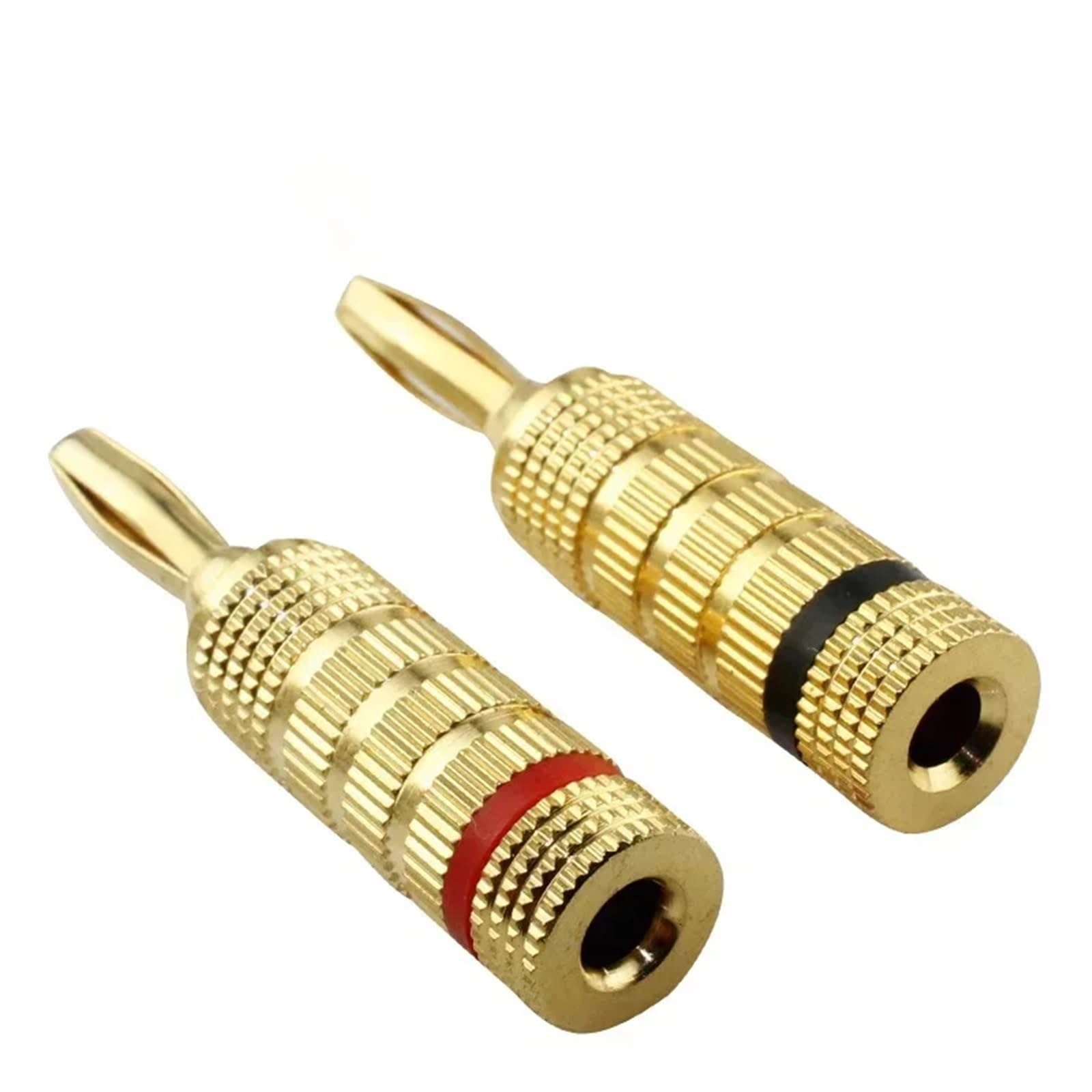 8 sztuk 4 mm kabel bananowy przewodowy głośnik Adapter platerowany kabel głośnikowy szpilki złącza pozłacane (4 czerwony 4 czarny)